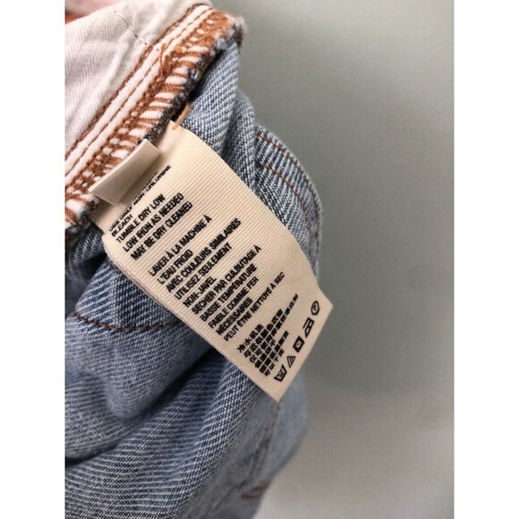 We the Free | Light Wash Distressed Button-Up Denim Mini Skirt Size 29 - Picture 3 of 4